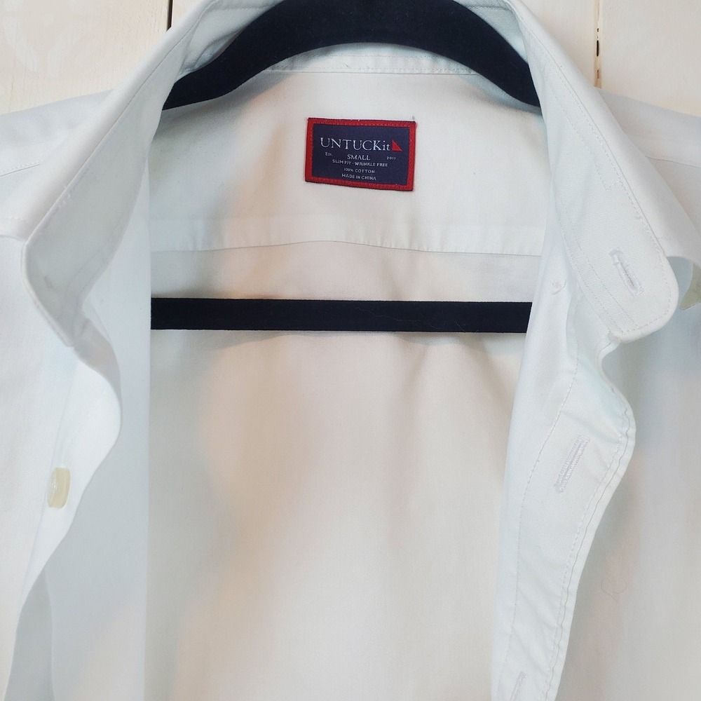UNTUCKit Womens Small Slim Fit Wrinkle Free White Cotton Button Down Shirt - Picture 5 of 8
